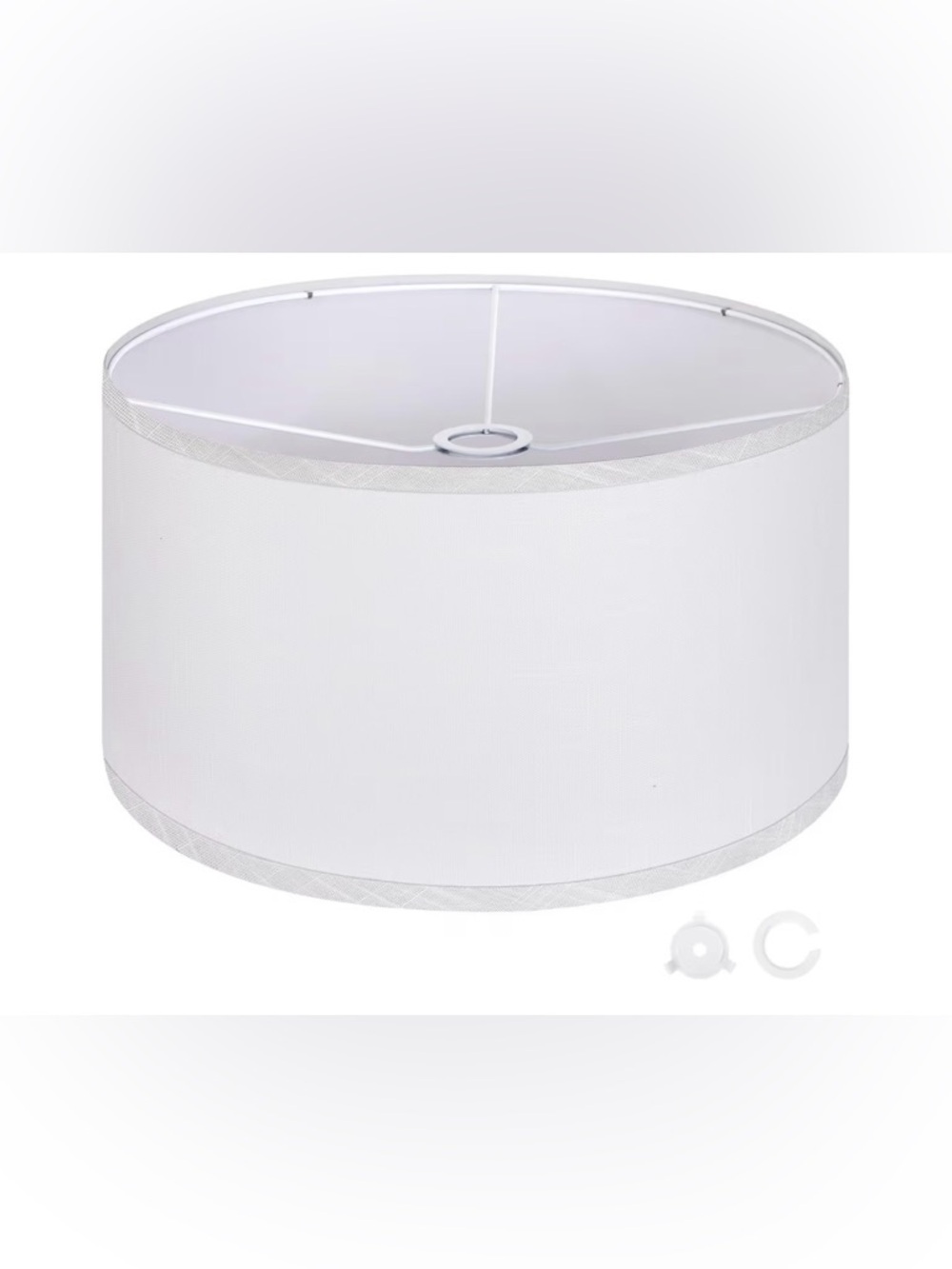 New 2pc White Drum Lampshade
